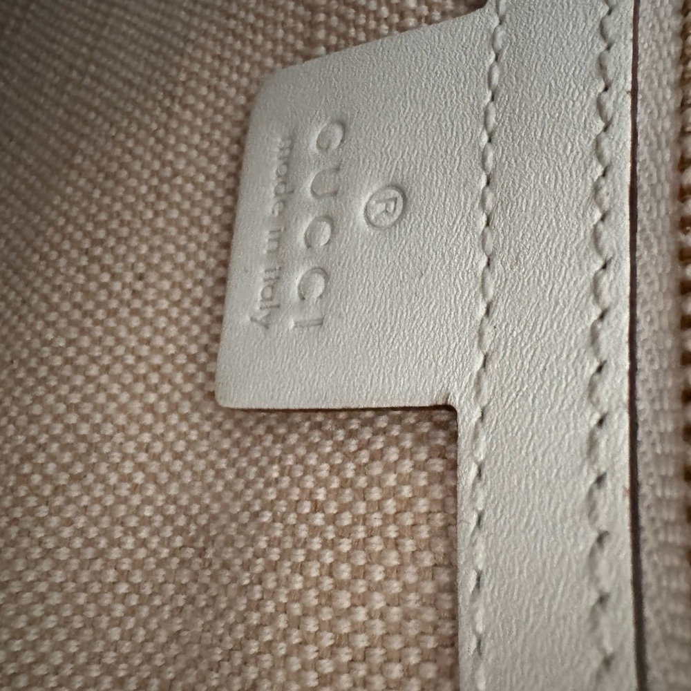 Gucci Beige Monogram Satchel with Silk Scarf Detail - Picture 6 of 8